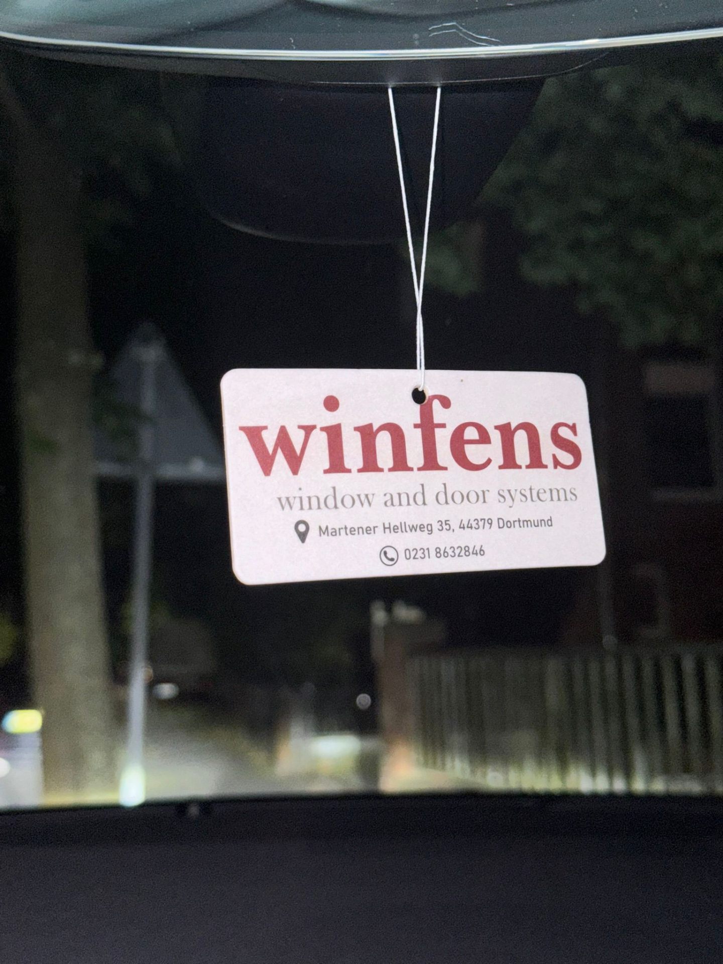 Duftbaum mit Logo – winfens Fenster & Türen Dortmund