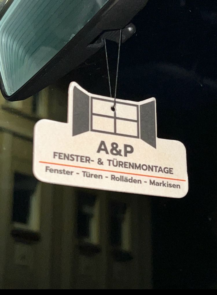 Duftbaum mit Logo – A&P Fenster- & Türenmontage